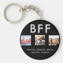 Vänner för evigt BFF-foto namn svart silver Nyckelring