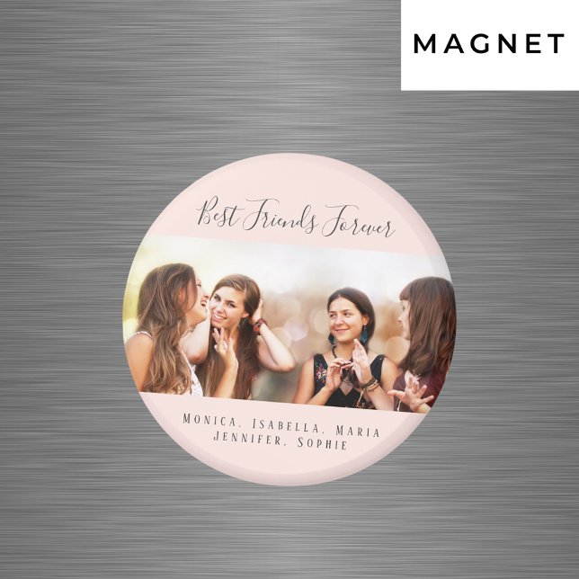 Vänner för evigt foto-rosa-flickor magnet (Skapare uppladdad)