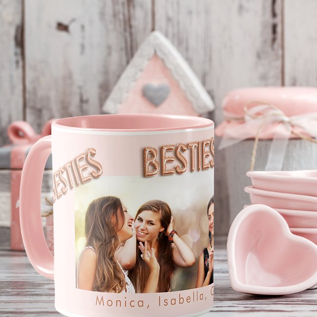 Vänner för evigt  rosa-bestis BFF-foto Mugg (Skapare uppladdad)