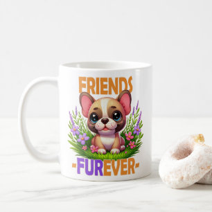 Vänner för evigt skämt. Söt fransk bulldogg valp Kaffemugg