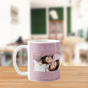 Vänner för livet foto namn mauve dammig rosa rosa kaffemugg