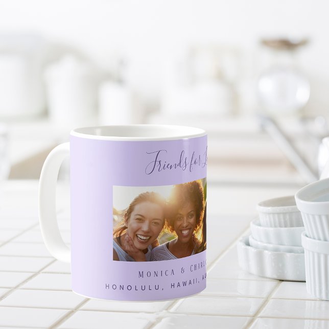 Vänner för livsfoto namn violet lavender kaffemugg (Skapare uppladdad)