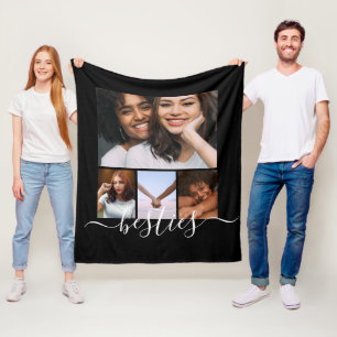 Vänner för personlig-foto och textfoto fleecefilt