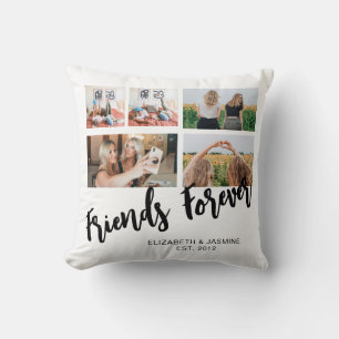 Vänner för Photo Collage Gift för BFF-Anpassningsb Kudde