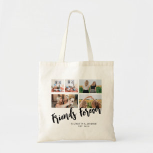 Vänner för Photo Collage Gift för BFF-Anpassningsb Tygkasse