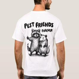 Vänner för svart utskrift, framsida och baksida t shirt