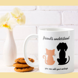 Vänner förstår Hund Cat Besties Kaffemugg