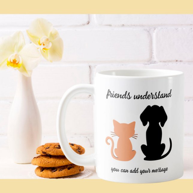 Vänner förstår Hund Cat Besties Kaffemugg (Skapare uppladdad)