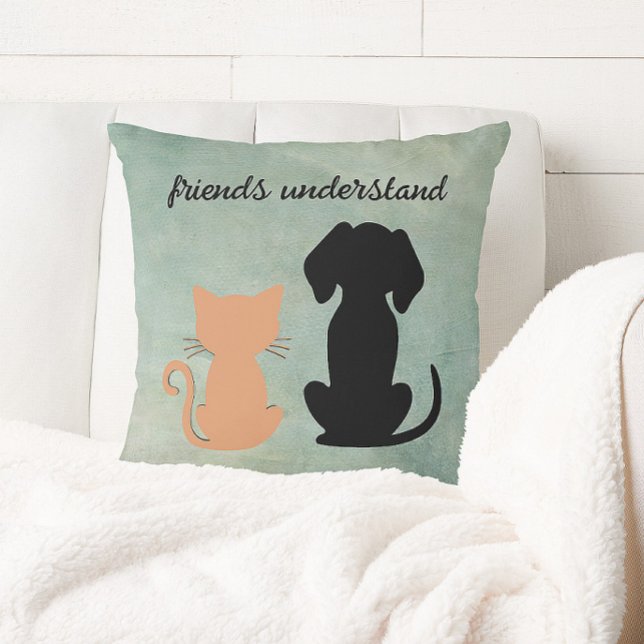 Vänner förstår Hund Cat Besties Kudde (Skapare uppladdad)