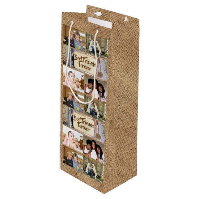 Vänner fotokollage DIY bild 6 pic jute (Framsidan Vinklad)