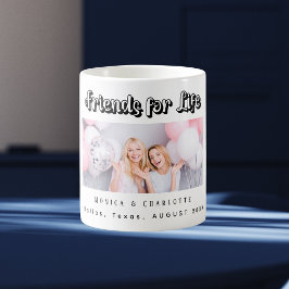 Vänner fotovit namn svart kaffemugg