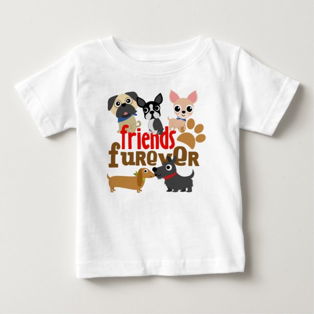 Vänner Furever Hundar-valpar T Shirt (Framsida)