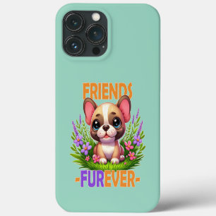 Vänner Furever pun. Cute Fransk Bulldog-hundvalpen