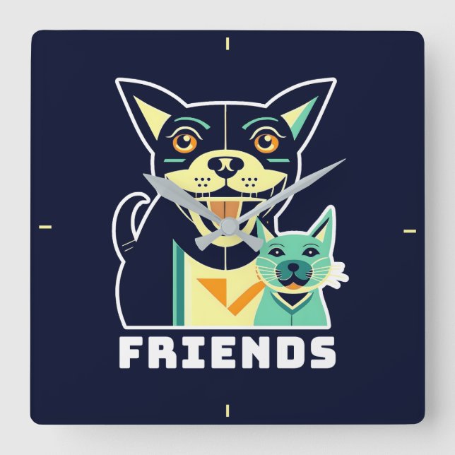 Vänner Fyrkantig Klocka (Framsida)