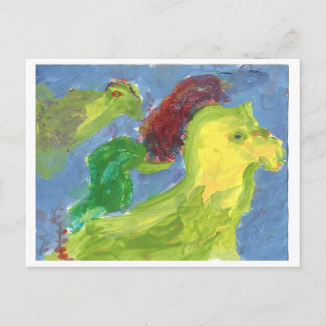 Vänner går och undersöker vykort (Framsida)