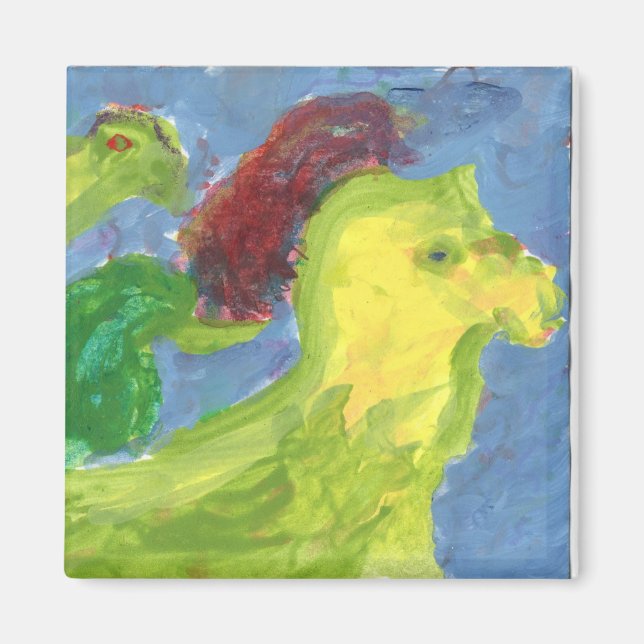 Vänner går och utforskar magnet (Framsidan)