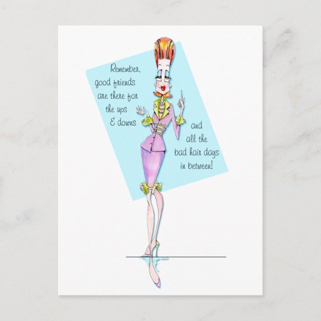 Vänner genom Bra och dåliga hårdagar Vykort (Framsida)