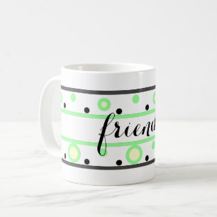 Vänner Grönt Cream Polka dots Kaffemugg
