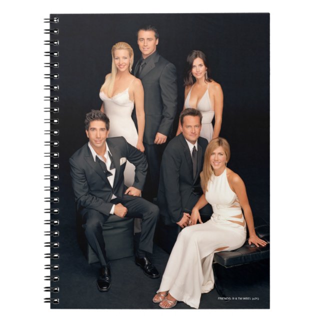 VÄNNER™| Grupp i formell Bära för svartvitt Anteckningsbok (Framsidan)