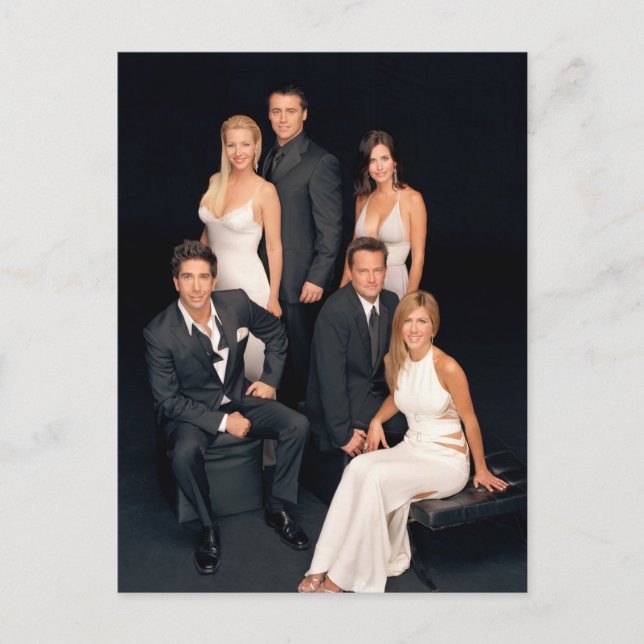 VÄNNER™ | Grupp i formell Bära för svartvitt Inbjudan Vykort (Framsida)