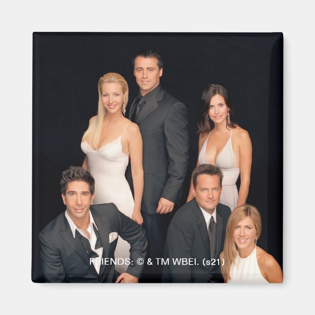 VÄNNER™ | Grupp i formell Bära för svartvitt Magnet (Framsidan)