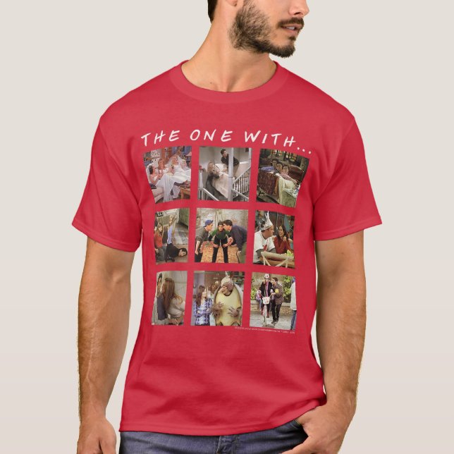Vänner Grupp Skjut den med karaktärspaneler Bas T Shirt (Framsida)