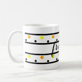 Vänner Gult Orange Polka dots Kaffemugg