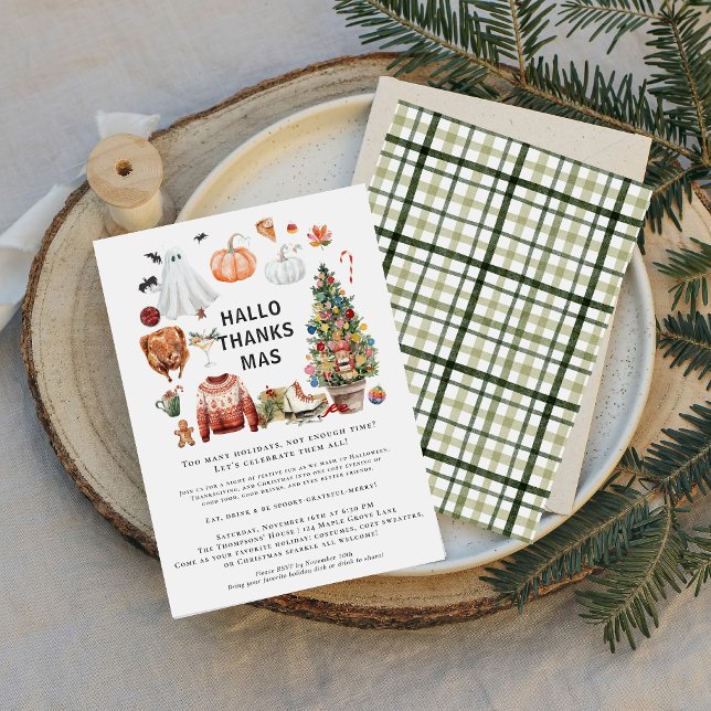 Vänner Hallothanksmas-fest | Mysig högtid Inbjudningar (Skapare uppladdad)