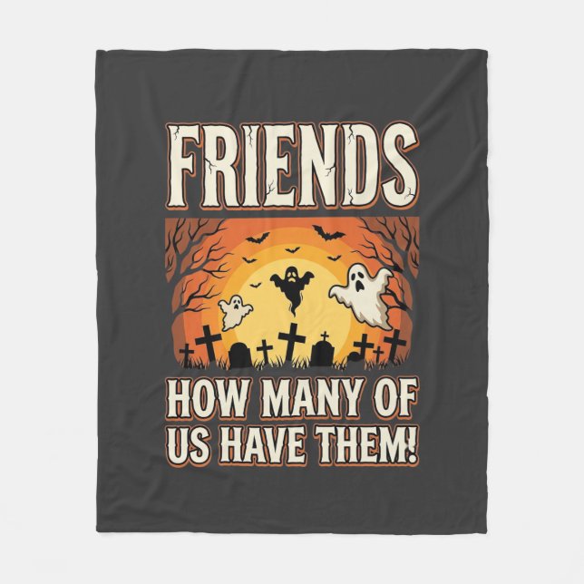Vänner Halloween Spök Graveyard Design_1 Fleecefilt (Framsidan)