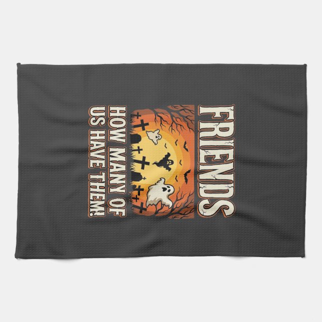 Vänner Halloween Spök Graveyard Design_1 Kökshandduk (Horisontell)