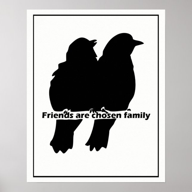 Vänner har valt Familj två Bird Silhouette Poster (Framsidan)