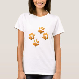 Vänner hund gnistra orange tass T-Shirt