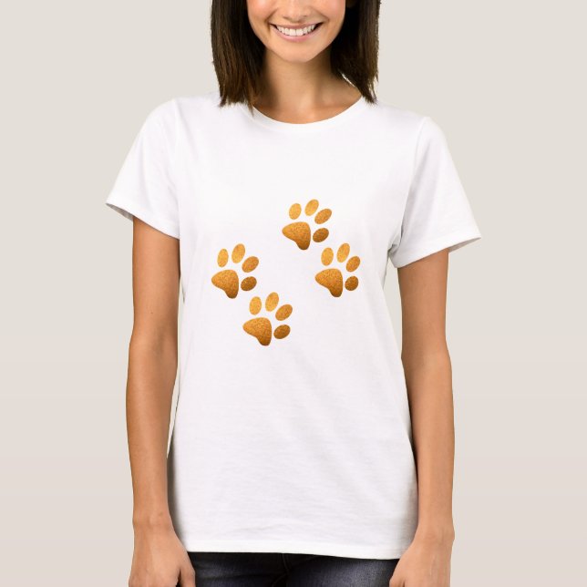 Vänner hund gnistra orange tass T-Shirt (Framsida)