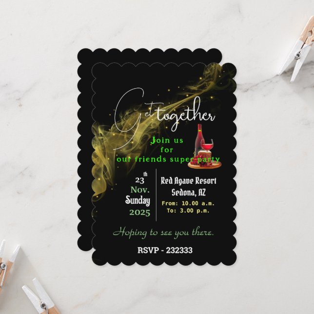 Vänner i firande samlas inbjudningar (Fram/Back In Situ)