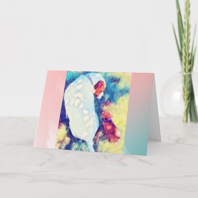 Vänner i hund, tomt 5 x 7-kort kort (Framsida)