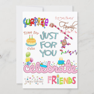 Vänner i inbjudan till familjen Grattis på födelse