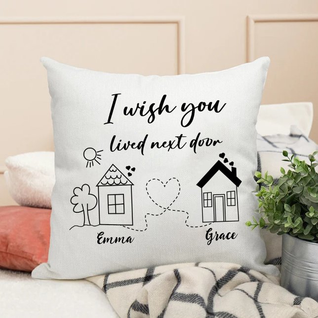 Vänner i Lång Avstånd Bästa vänner, ärade Kudde (Friends in Long Distance Best Friends Memorable Throw Pillow)