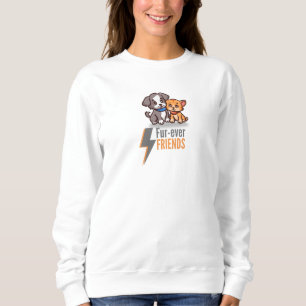 Vänner i päls - Cute Hund & Cat Besties T Shirt