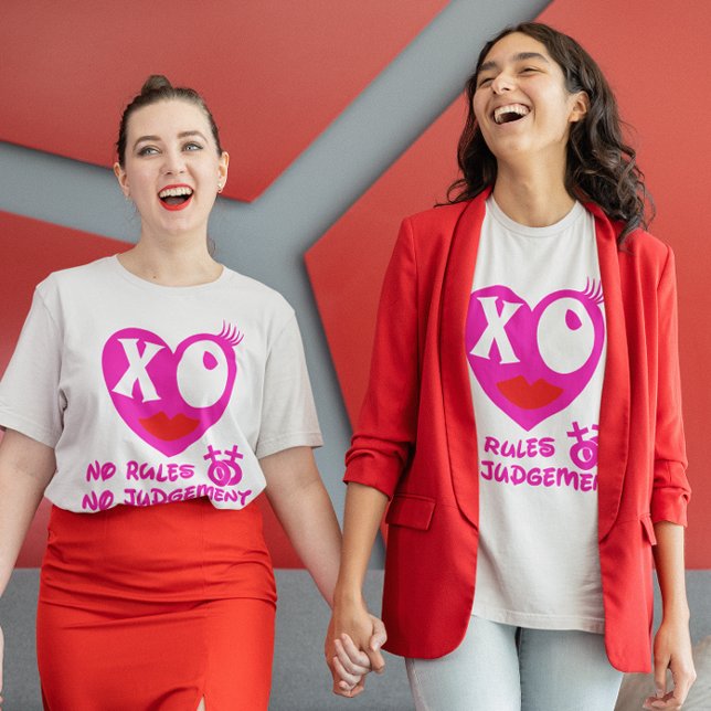Vänner Inga Regler Inget Dömande Galentine's Dam T Shirt (Friends No Rules No Judgement Galentine's Women's T-Shirt)