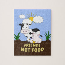 Vänner, inte mat - Cute Cow, Gris och Chicken