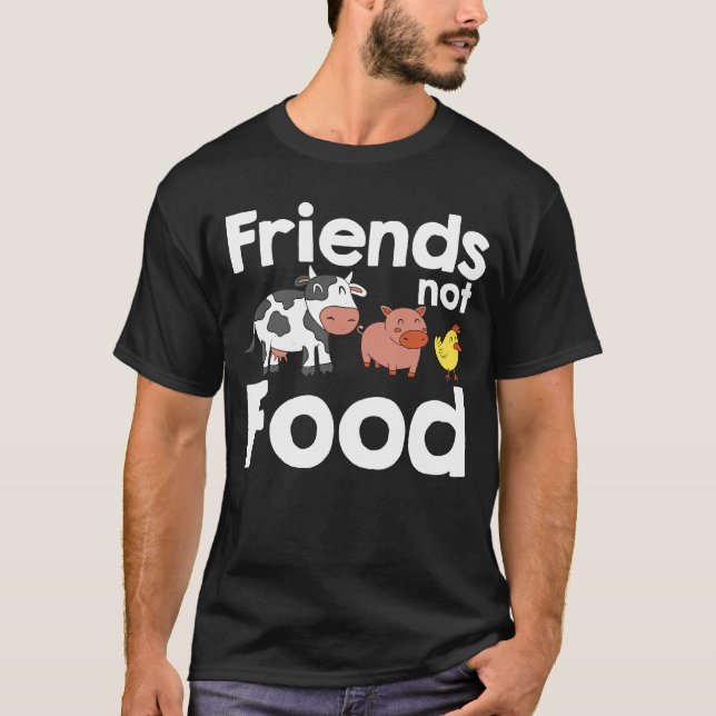 Vänner, inte mat t shirt (Framsida)