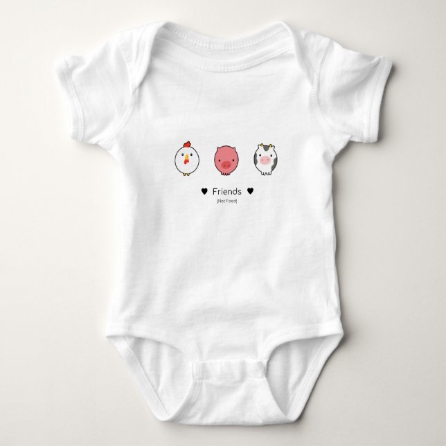 Vänner, inte mat - Vegan Baby T Shirt (Framsida)