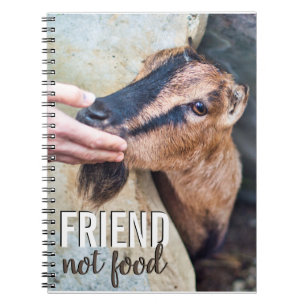 Vänner, inte matvegan, stoppa djurplågeri med get anteckningsbok