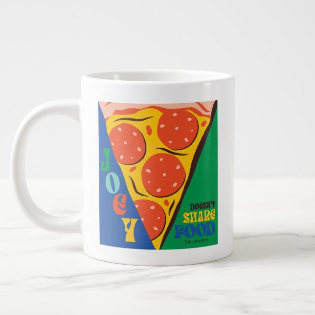 VÄNNER™ | Joey äter inte  - Pizza Graphic Jumbo Mugg (Vänster)