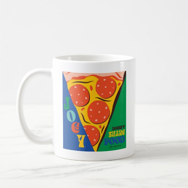 VÄNNER™ | Joey äter inte  - Pizza Graphic Kaffemugg (Vänster)