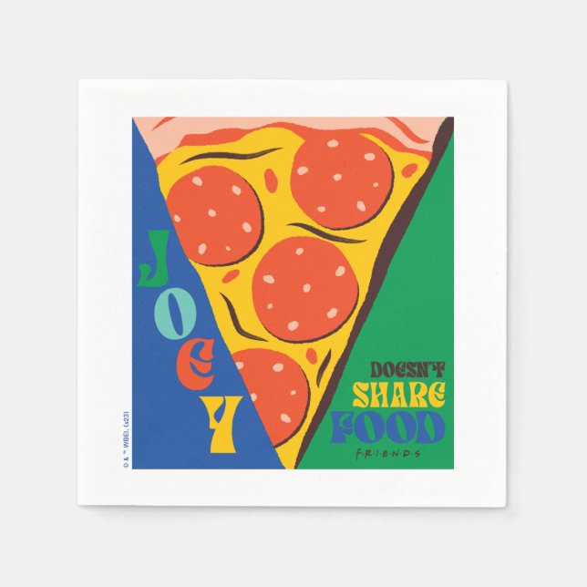VÄNNER™ | Joey äter inte  - Pizza Graphic Pappersservett (Framsidan)