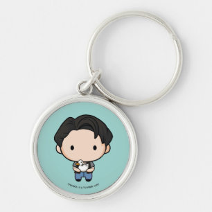 VÄNNER™ Joey Chibi Rund Silverfärgad Nyckelring