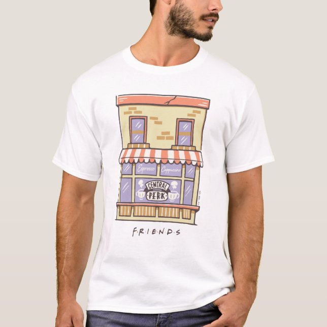 VÄNNER™ | Kaffe av Tecknad av centralfigur T Shirt (Framsida)