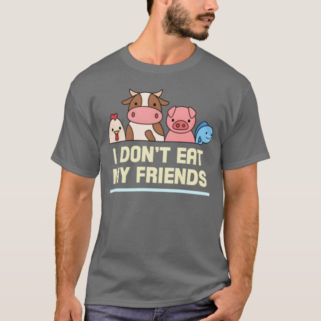 Vänner Kokfiskdesign för Vegan People T Shirt (Framsida)