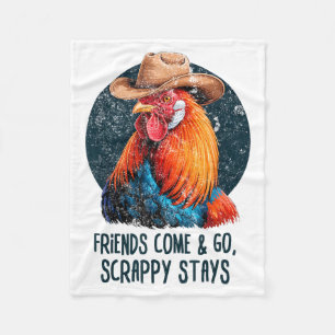 Vänner Kommer Och Går Scrappy Stannar Humor Kyckli Fleecefilt
